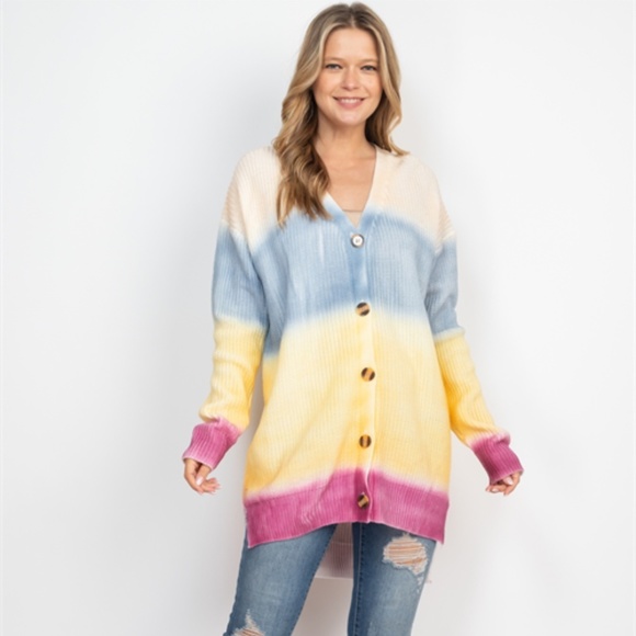 Tie Dye Sweater knit cardigan - Picture 7 of 13